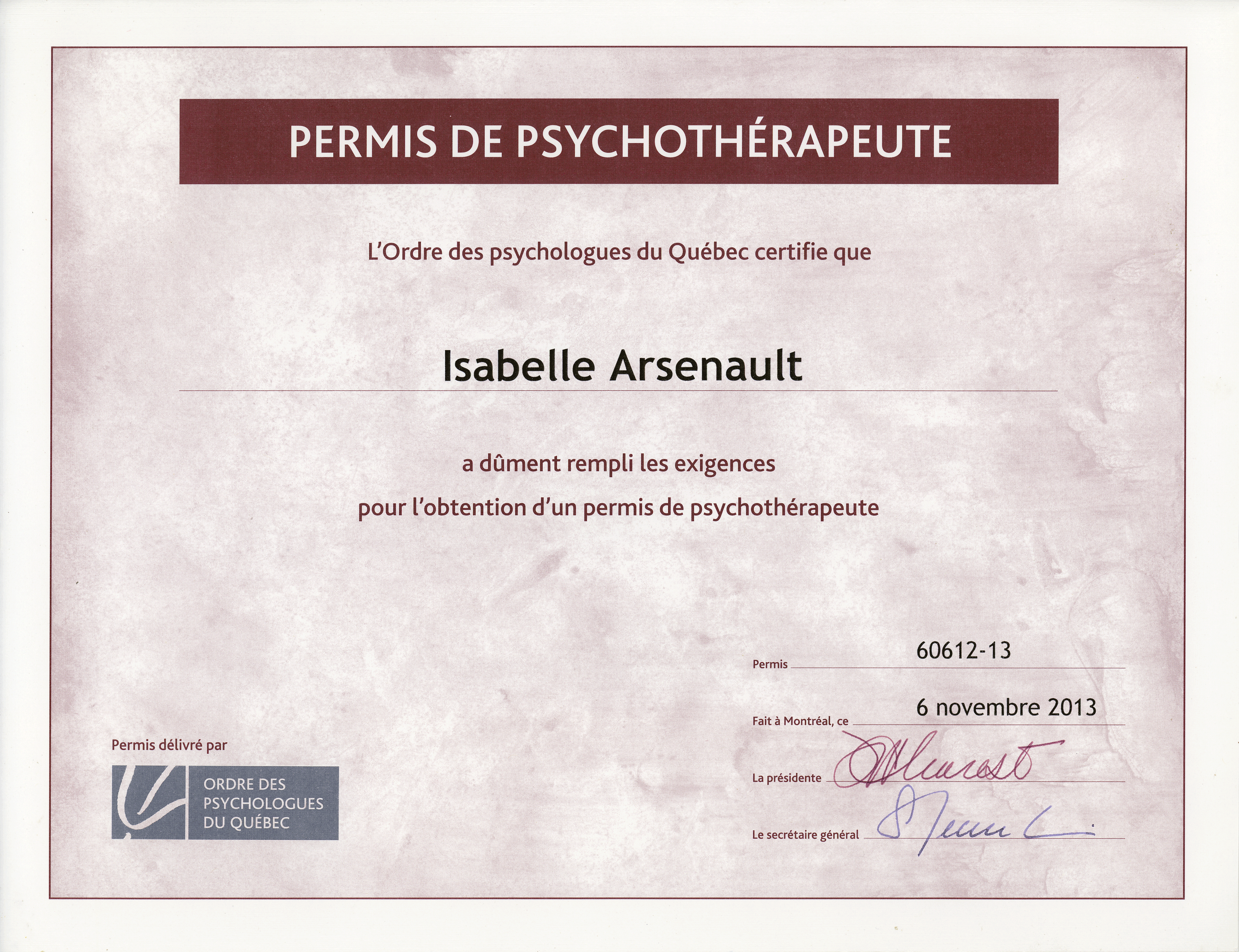 permis de psychothérapeute